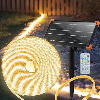 50Ft Solar Strip Lights Outdoor Waterproof Remote for Deck Pathway Decor