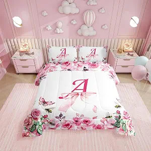 Erosebridal Initial A-Z Comforter Set Kids Boys Girls,Initial Twin
