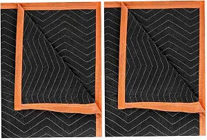 Large Moving Blankets 80 * 72in Heavy Duty Packing Blankets for Furniture Moving Shipping Wrapping Quilted Furniture Pads for Moving, Padded Mover Blankets (Black) 2pack