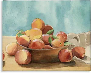 Stupell Industries Kitchen Peaches Still Life, 16 x 20 Inch Canvas Wall Art