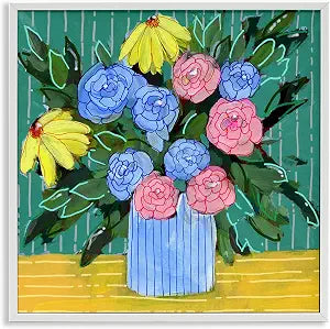 Modern Floral Bouquet, 17 x 17 Inch Framed Gicle Print