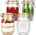 32 oz Glass Storage Jars with Airtight lids, Wide Mouth Pickling Jars