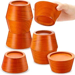 Novabright Set of 8 Solid Wood Furniture Risers Bed Risers Heavy Duty Round Furniture Height Extenders Lifts with Non-Slip Recessed Hole for Bed, Sofa, Chair, Table (2" Hight,Light Brown Color)