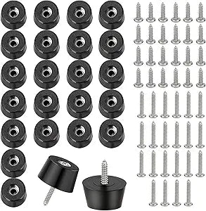 Rubber Feet for Cutting Boards, 24PCS Cutting Board Feet Non Slip with Stainless Steel Screws, Rubber Bumpers Feet for Furniture and Electronics