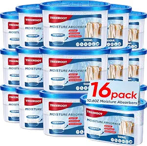 16 Pack Moisture Absorbers for Closet, 10.6 oz Humidity Absorber Bucket