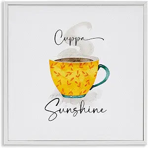 Coffee Cup Sunshine Kitchen, 17 x 17 Inch Framed Gicle Print