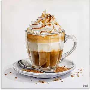 Stupell Industries Cafe Dessert Latte Kitchen, 24 x 24 Inch Canvas Wall Art