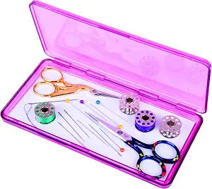 ArtBin Sew-Lutions Slim Line Magnetic Craft Box, Translucent Raspberry