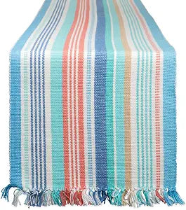 DII Seashore Collection Beach House Dcor, Table Runner, 13x72, Seashore Stripe
