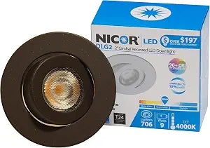 NICOR Lighting 2 inch LED Gimbal Downlight in Oil-Rubbed Bronze, 3000K (DLG2-10-120-3K-OB)