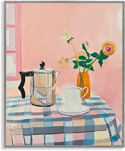 Pink Retro Kitchen Table Still Life, 16 x 20 Inch Framed Gicle Print