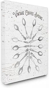 Stupell Industries Vintage Coffee Spoons, 24 x 30 Inch Canvas Wall Art