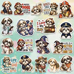 18Pcs Shih Tzu Stickers, Cute Dog Lover Stickers Pack