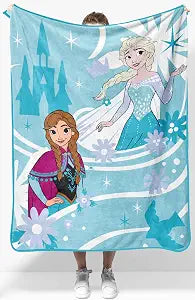 Disney Frozen Fleece Throw Blanket for Kids - Elsa & Anna Super Soft Cozy Microfiber 40x50 Inches, Machine Washable, Lightweight, for Couch Bed & Travel, Gift for Kids (Officially Licensed) Jay Franco