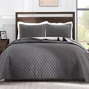 Exclusivo Mezcla Reversible Full Queen Quilt Bedding Set, Grey