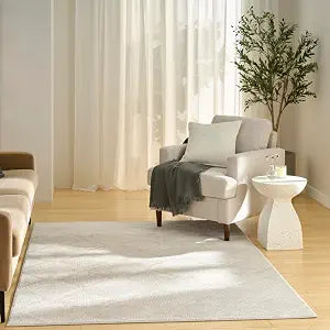 Nourison Home Serenity Home Ivory 3'11" x 5'11" Area Rug - Easy Clean, Non Shedding, Bed Room, Living Room, Dining Room, Kitchen (4' x 6')