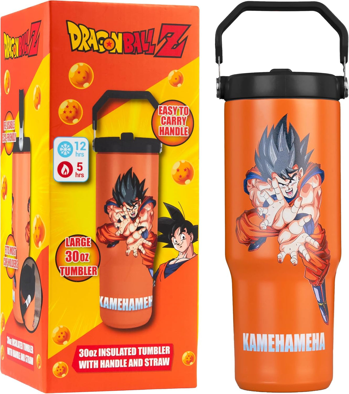 Get Trend Dragon Ball Z 30oz Insulated Tumbler with Handle & Straw