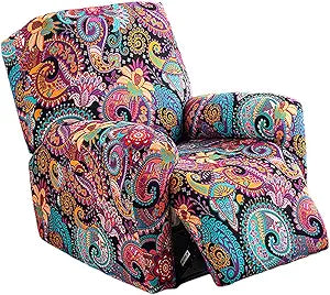 NILUOH Recliner Covers 4 Pieces Stretch Lazy Boy Recliner Chair Covers That Stay in Place, Covers for Electric Power Lift Reclining Chair, Washable Furniture Protector for Pet, Kids, Living Room