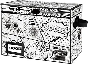 Collection Comic Book Storage Boxes, Protector Organizer 15.8" X 7.8" X 11.8" Collapsible Short Box Holds 160-180 Comic Book Heavy Duty Bin Container Holder Shelf