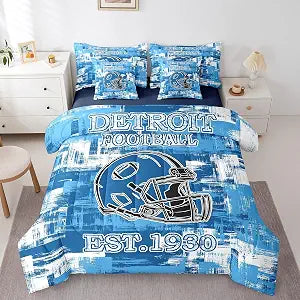 Feelyou Football 7 Pieces Comforter Sets Rugby Sports Bedding Set Twin Size