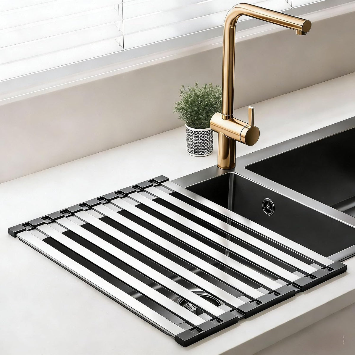Foldable Dish Drying Rack Over Sink, 304 Steel, 19.69x12.8 in