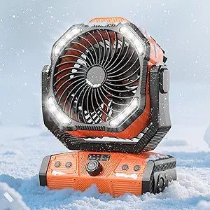 8 Portable Camping Fan with Remote, 27H Runtime, Stepless Speed & Timer