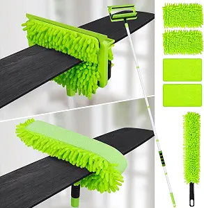 Qaestfy 3-in-1 Ceiling Fan Blade Cleaner Duster with 76" Extendable Handle