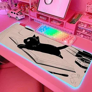 JMIYAV Pink RGB Gaming Mouse Pad 31.5x12 Inch PC XL Large Extended Glowing Led Light Up Desk Pad Non-Slip Rubber Base Computer Cute Mousepad Mat Desk Accessories Gaming Setup 810