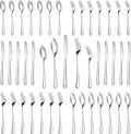 30 Pcs Silverware Set for 6, Food Grade Stainless Steel Flatware Set, Mirror Polished Cutlery Utensil Sets, Kitchen Eating Tableware Sets, Dishwasher Safe