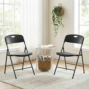 DUMOS Folding Chairs 2 Pack, Dining Chairs, Outdoor Home Office