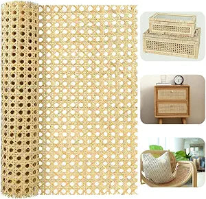 SIEAIGOO Rattan Webbing Rolls, 16x40 Inch, Light Color, Basket Weaving Supplies, Furniture Liner
