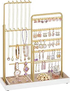 SONGMICS Jewelry Holder, 12.1 to 18.7 Inches Height Adjustable Stand