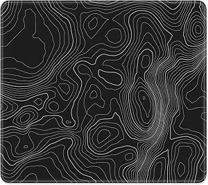 Mouse Pad, Minimalism Marble Style Computer Pad, Anti-Slip Rubber Mouse Mat with Stitched Edges for Gaming, Office, Laptop, PC, Women, 9" x 8" Thick 3 mm, Black Swirl