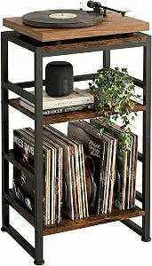 3-Tier Record Player Stand, with Storage, 28" H, Rustic