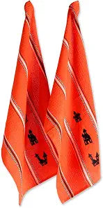 DII Spooky Kitchen Towel Collection Halloween Dcor Printed Dishtowel Set, 18x28, Haunted Houses, 2 Count