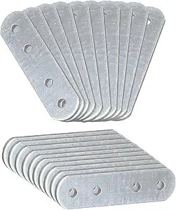 20 Pack Straight Flat Metal Connector Plates (2.36" x 0.63") Galvanized Steel Repair & Joining Brackets for Shelves, Furniture, Wood Fixing & DIY Projects