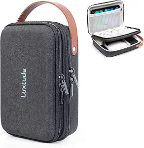 Luxtude Electronics Organizer Travel Case, Portable Tech Bag for Working/Travelling, Sturdy Hard Shell Zipper Cases for Charger/Mouse/Hard Drive, Case Only
