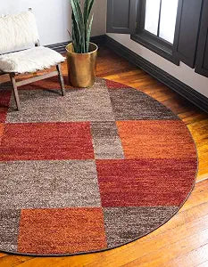 Unique Loom Autumn Collection Area Rug - Providence (3' 3" Round, Multi/ Beige)