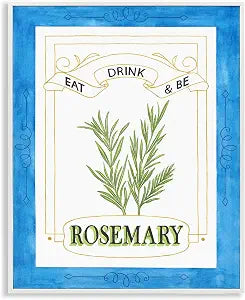 Eat Drink Rosemary Botanical Humor, 16 x 20 Inch Framed Gicle Print