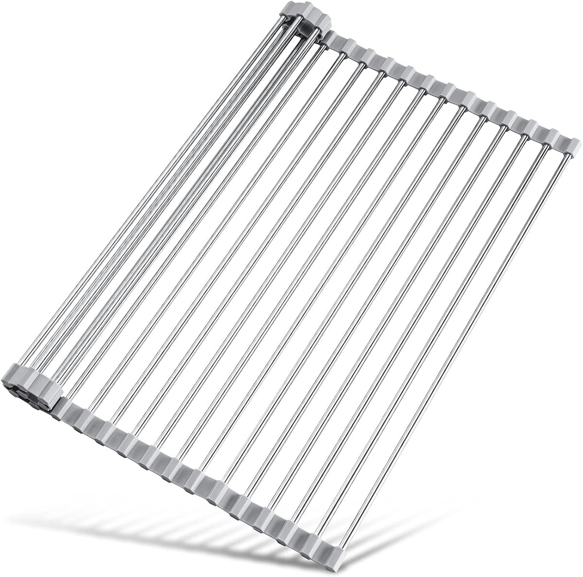 Tomorotec Roll Up Dish Drying Rack Over Sink, 304 Steel, 21x15.5, Grey