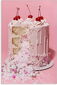 Stupell Industries Glam Gemstone Cake Dessert, 20 x 30 Inch Canvas Wall Art