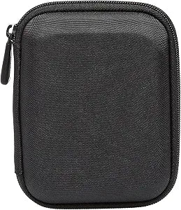 Amazon Basics Small Hard Shell Portable External Hard Drive Carrying Case with Mesh Pocket for My Passport Essential, Black