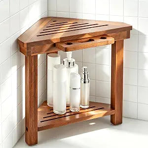 Shower Foot Rest for Shaving Legs, Corner Shower Bench with Razor Holder