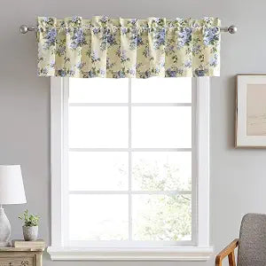 Laura Ashley - Cotton Valance, Rod Pocket Window Curtain 15 x 86