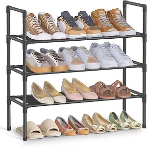 SONGMICS 3-Tier Shoe Rack, Shoe Storage for Hallway Closet