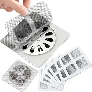 60 Pack Disposable Shower Drain Hair Catcher, 4" X 4" Disposable Drain Hair Catcher, Floor Drain Filter Stickers, Square Shower Drain Mesh Sticker, Bathroom, Laundry, Bathtub, Kitchen, Sink