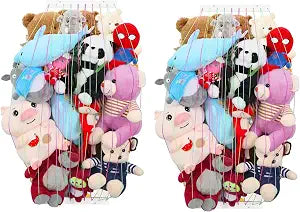 PHOENANCEE Stuffed Animal Storage Organizers,Plush Toy Holder,Hanging Plushie Toys Zoo Hammock Net for Kids Room Playroom Bedroom With Adjustable Length,Nursery Furniture,Large,Upgraded,2 Pack(White)