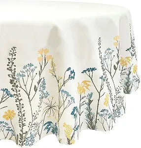 Lenox Wildflowers Border Tablecloth, Blue, 70" W x 70" L