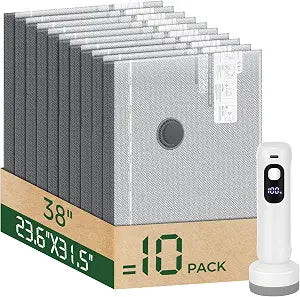 Vacuum Storage Bags with Cordless Digital Pump - 10 Large