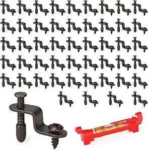 50 Pack Adjustable Glass Retainer Clips for Cabinet Doors Hardware Bronzed